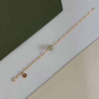 天然和田玉14k包金喜字手链女