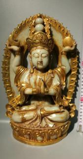 和田玉.包金 佛造像