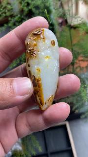 和田玉精品籽料,微驼菩萨